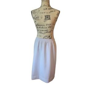 White Pencil Skirt with Elastic Waist